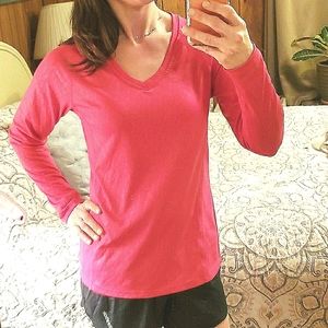 Champion Long Sleeve T-Shirt Pink | Small Petite